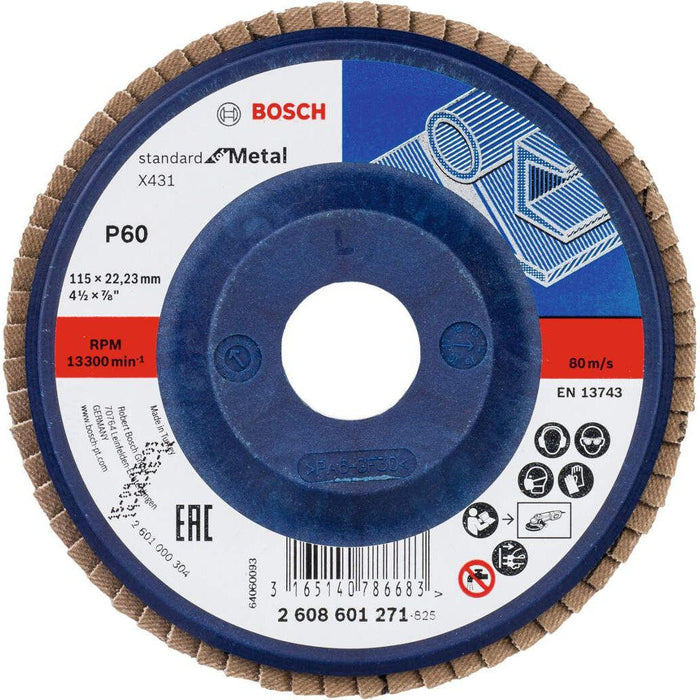 Bosch lamelni brusni disk X431, Standard for Metal 115 mm, 22,23 mm, 60 - 2608601271 Lamelni brusni disk BOSCH Madras doo Beograd