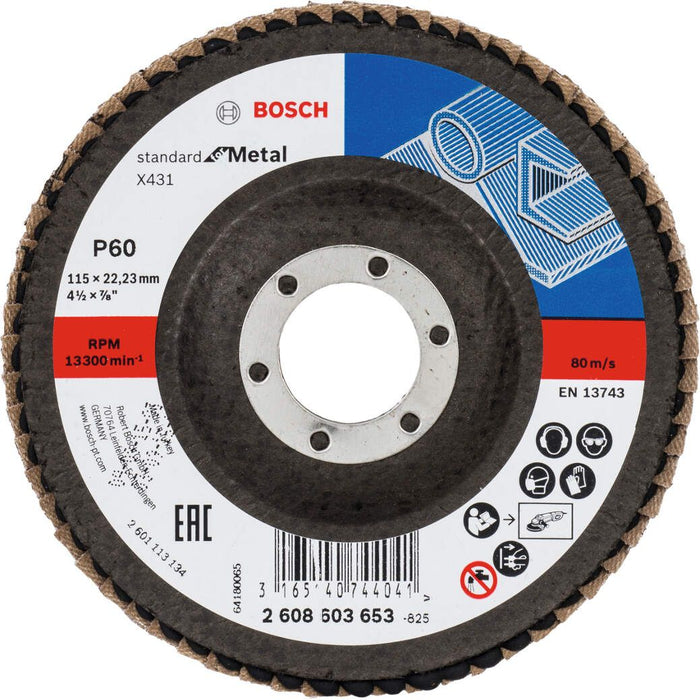 Bosch lamelni brusni disk X431, Standard for Metal 115 mm, 22,23 mm, 60 - 2608603653 Lamelni brusni disk BOSCH Madras doo Beograd