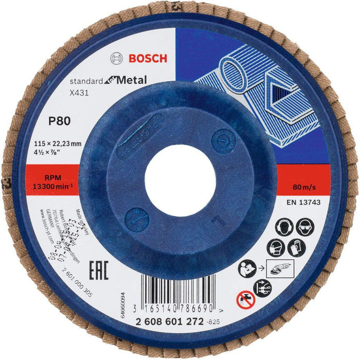 Bosch lamelni brusni disk X431, Standard for Metal 115 mm, 22,23 mm, 80 - 2608601272 Lamelni brusni disk BOSCH Madras doo Beograd