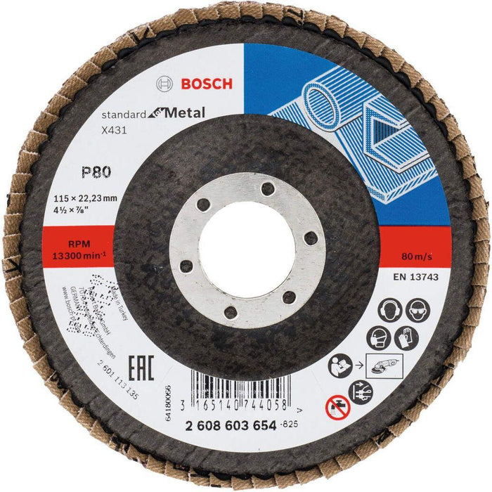 Bosch lamelni brusni disk X431, Standard for Metal 115 mm, 22,23 mm, 80 - 2608603654 Lamelni brusni disk BOSCH Madras doo Beograd