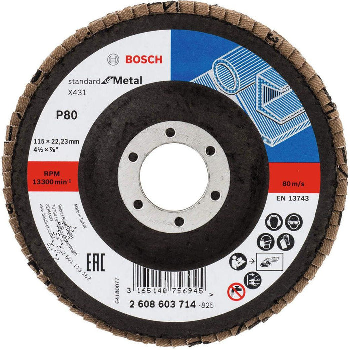 Bosch lamelni brusni disk X431, Standard for Metal 115 mm, 22,23 mm, 80 - 2608603714 Lamelni brusni disk BOSCH Madras doo Beograd