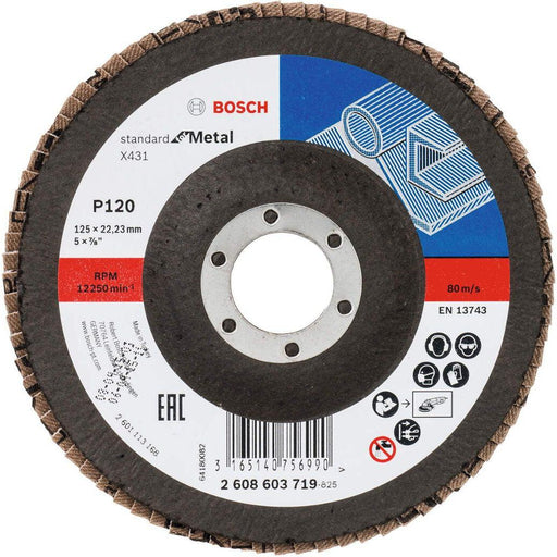Bosch lamelni brusni disk X431, Standard for Metal 125 mm, 22,23 mm, 120 - 2608603719 Lamelni brusni disk BOSCH Madras doo Beograd
