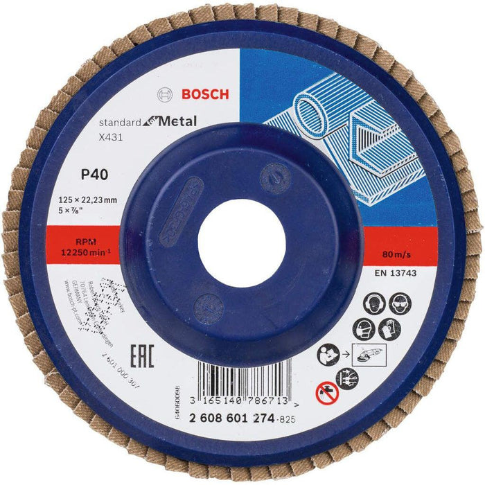 Bosch lamelni brusni disk X431, Standard for Metal 125 mm, 22,23 mm, 40 - 2608601274 Lamelni brusni disk BOSCH Madras doo Beograd