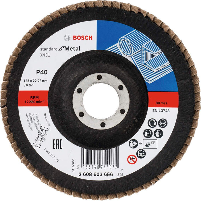 Bosch lamelni brusni disk X431, Standard for Metal 125 mm, 22,23 mm, 40 - 2608603656 Lamelni brusni disk BOSCH Madras doo Beograd