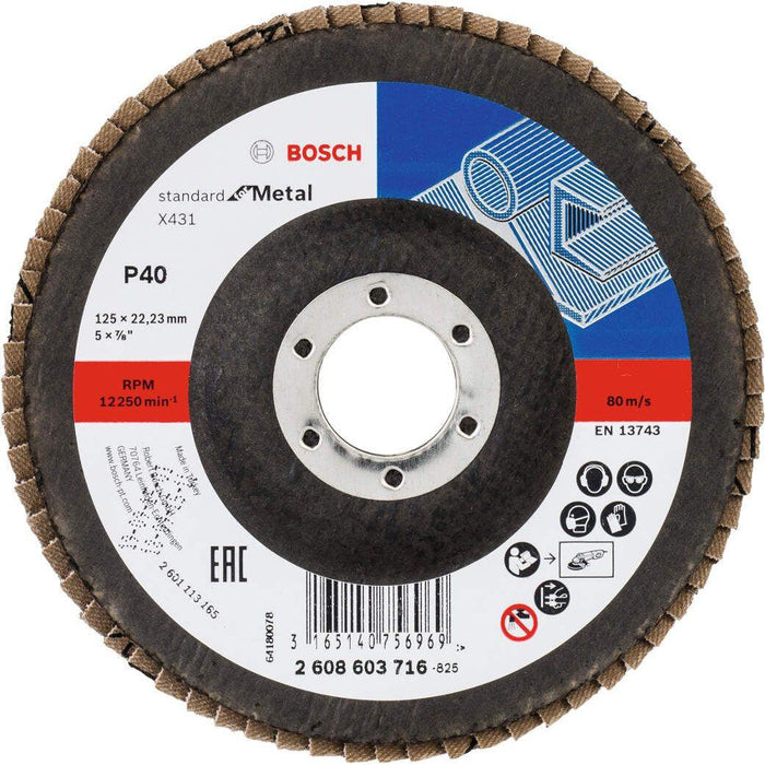 Bosch lamelni brusni disk X431, Standard for Metal 125 mm, 22,23 mm, 40 - 2608603716 Lamelni brusni disk BOSCH Madras doo Beograd