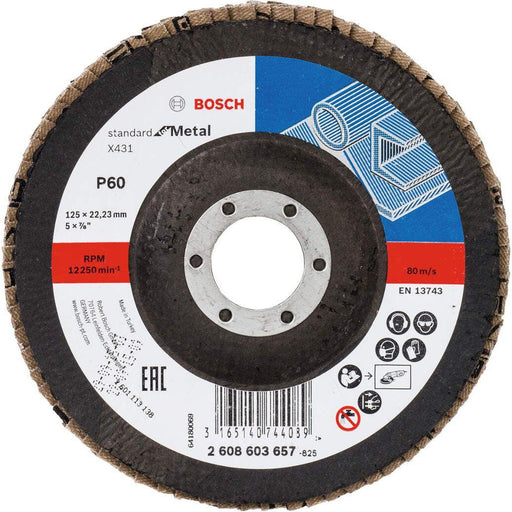 Bosch lamelni brusni disk X431, Standard for Metal 125 mm, 22,23 mm, 60 - 2608603657 Lamelni brusni disk BOSCH Madras doo Beograd