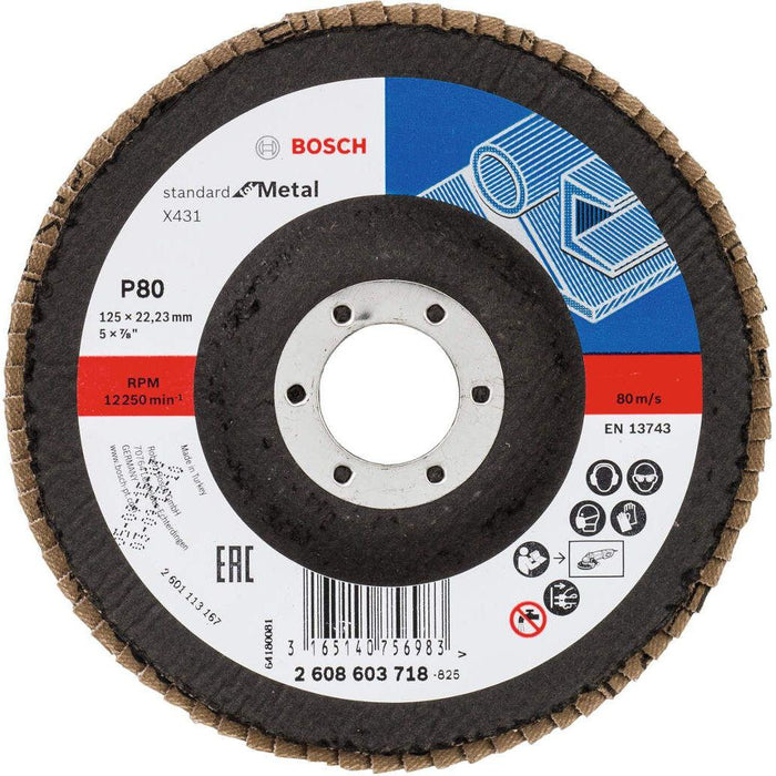 Bosch lamelni brusni disk X431, Standard for Metal 125 mm, 22,23 mm, 80 - 2608603718 Lamelni brusni disk BOSCH Madras doo Beograd