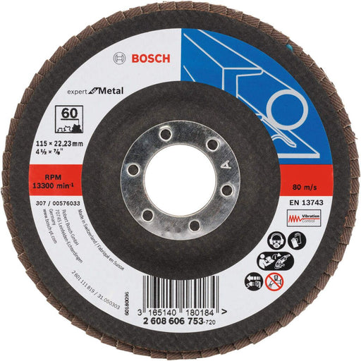 Bosch lamelni brusni disk X551, Expert for Metal Prečnik 115 mm; granulacija 60, kolenasti - 2608606753 Lamelni brusni disk BOSCH Madras doo Beograd