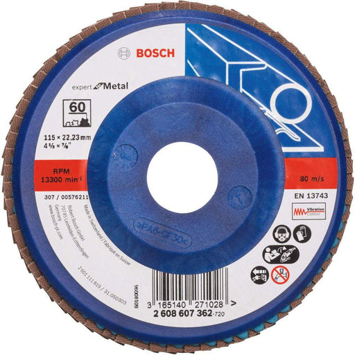 Bosch lamelni brusni disk X551, Expert for Metal Prečnik 115 mm; granulacija 60, ravni - 2608607362 Lamelni brusni disk BOSCH BOSCH-2608607362 Madras doo Beograd