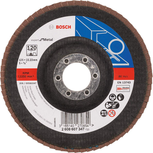 Bosch lamelni brusni disk X551, Expert for Metal Prečnik 125 mm; granulacija 120, kolenasti - 2608607347 Lamelni brusni disk BOSCH BOSCH-2608607347 Madras doo Beograd