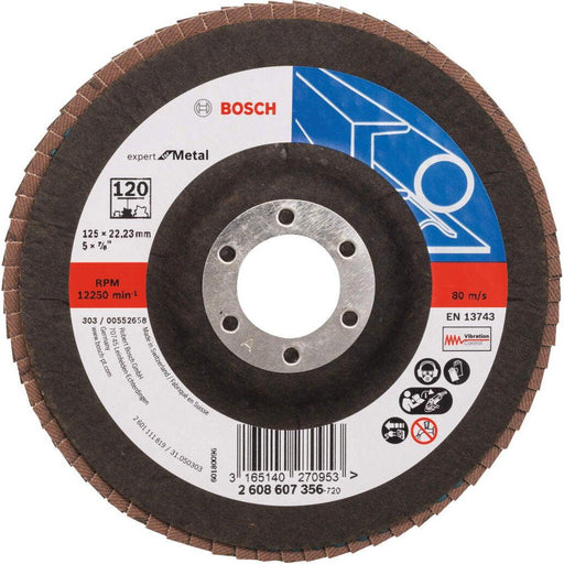 Bosch lamelni brusni disk X551, Expert for Metal Prečnik 125 mm; granulacija 120, kolenasti - 2608607356 Lamelni brusni disk BOSCH BOSCH-2608607356 Madras doo Beograd