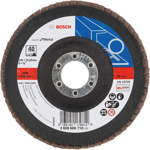 Bosch lamelni brusni disk X551, Expert for Metal Prečnik 125 mm; granulacija 40, kolenasti - 2608606716 Lamelni brusni disk BOSCH Madras doo Beograd