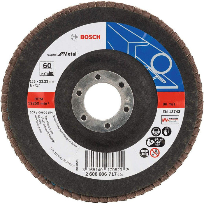 Bosch lamelni brusni disk X551, Expert for Metal Prečnik 125 mm; granulacija 60, kolenasti - 2608606717 Lamelni brusni disk BOSCH Madras doo Beograd