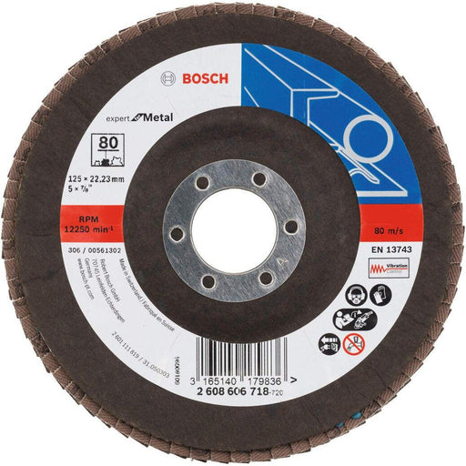 Bosch lamelni brusni disk X551, Expert for Metal Prečnik 125 mm; granulacija 80, kolenasti - 2608606718 Lamelni brusni disk BOSCH Madras doo Beograd