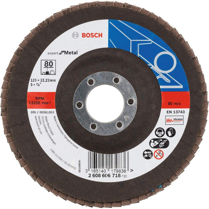 Bosch lamelni brusni disk X551, Expert for Metal Prečnik 125 mm; granulacija 80, kolenasti - 2608606718 Lamelni brusni disk BOSCH Madras doo Beograd