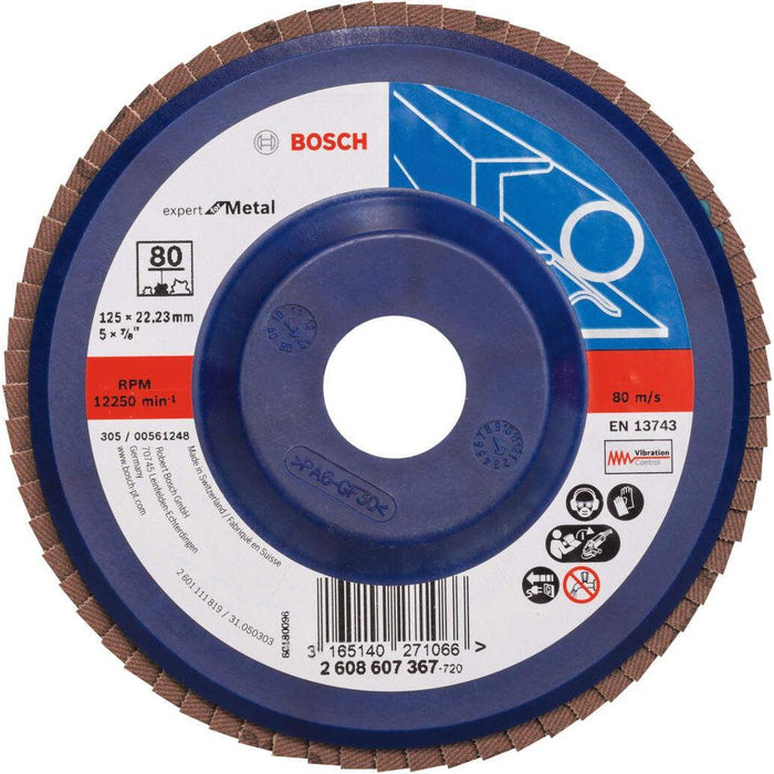 Bosch lamelni brusni disk X551, Expert for Metal Prečnik 125 mm; granulacija 80, ravni - 2608607367 Lamelni brusni disk BOSCH BOSCH-2608607367 Madras doo Beograd