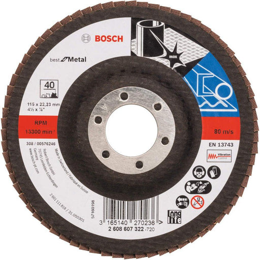 Bosch lamelni brusni disk X571, Best for Metal Prečnik 115 mm; granulacija 40, ravni - 2608607322 Lamelni brusni disk BOSCH Madras doo Beograd