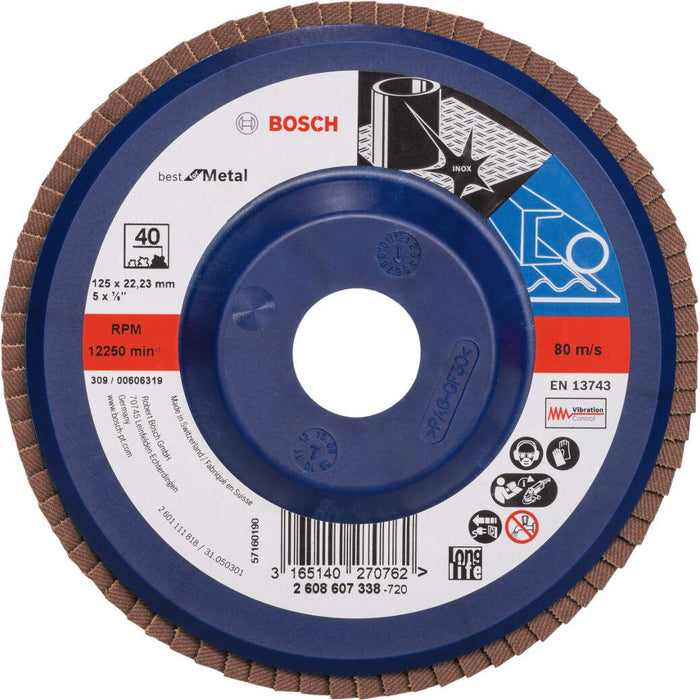 Bosch lamelni brusni disk X571, Best for Metal Prečnik 115 mm; granulacija 60, ravni - 2608607323 Lamelni brusni disk BOSCH BOSCH-2608607323 Madras doo Beograd