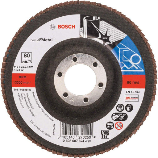 Bosch lamelni brusni disk X571, Best for Metal Prečnik 115 mm; granulacija 80, ravni - 2608607324 Lamelni brusni disk BOSCH BOSCH-2608607324 Madras doo Beograd