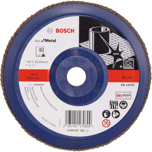 Bosch lamelni brusni disk X571, Best for Metal Prečnik 180 mm; granulacija 40, ravni - 2608607342 Lamelni brusni disk BOSCH Madras doo Beograd