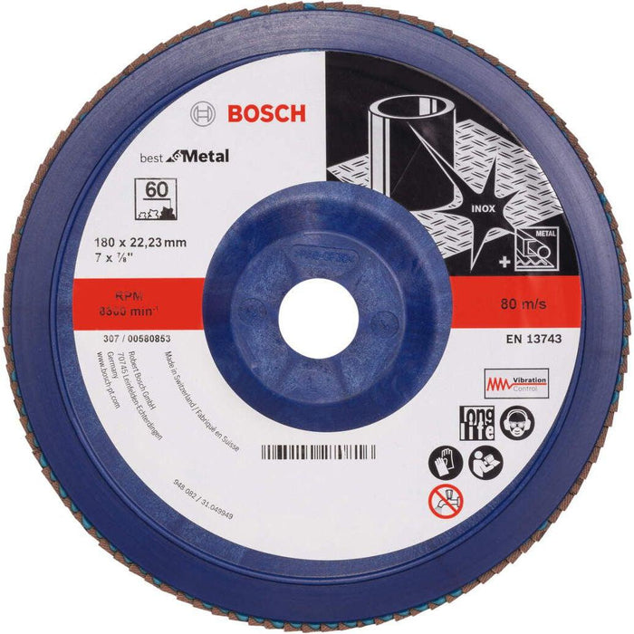 Bosch lamelni brusni disk X571, Best for Metal Prečnik 180 mm; granulacija 60, ravni - 2608607343 Lamelni brusni disk BOSCH BOSCH-2608607343 Madras doo Beograd