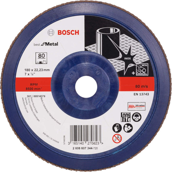 Bosch lamelni brusni disk X571, Best for Metal Prečnik 180 mm; granulacija 80, ravni - 2608607344 Lamelni brusni disk BOSCH Madras doo Beograd