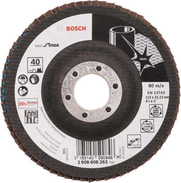 Bosch lamelni brusni disk X581, Best for Inox 115 mm, 22,23 mm, 40 - 2608608263 Lamelni brusni disk BOSCH BOSCH-2608608263 Madras doo Beograd