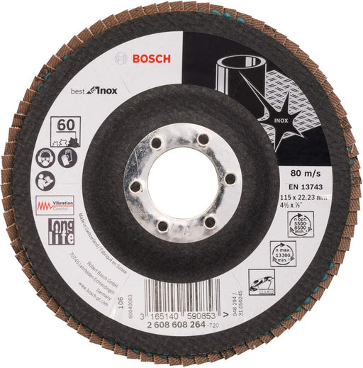 Bosch lamelni brusni disk X581, Best for Inox 115 mm, 22,23 mm, 60 - 2608608264 Lamelni brusni disk BOSCH BOSCH-2608608264 Madras doo Beograd