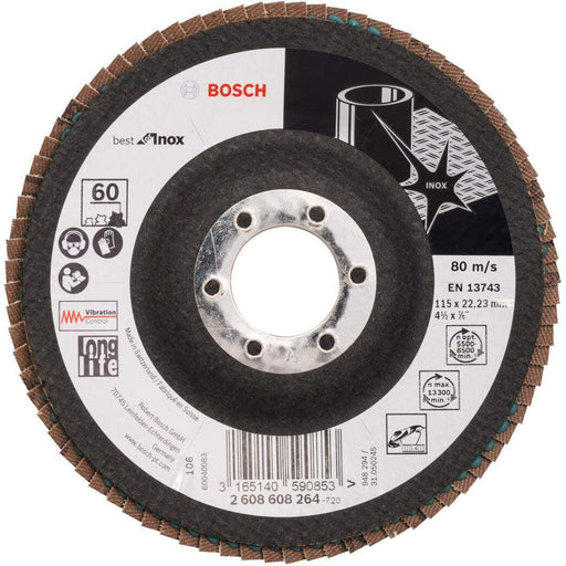 Bosch lamelni brusni disk X581, Best for Inox 115 mm, 22,23 mm, 60 - 2608608264 Lamelni brusni disk BOSCH BOSCH-2608608264 Madras doo Beograd