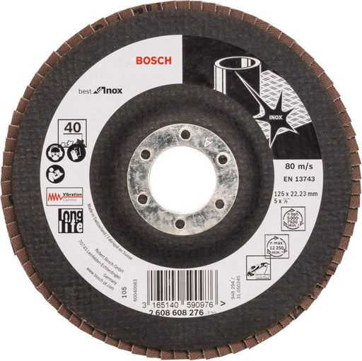 Bosch lamelni brusni disk X581, Best for Inox 125 mm, 22,23 mm, 40 - 2608608276 Lamelni brusni disk BOSCH BOSCH-2608608276 Madras doo Beograd