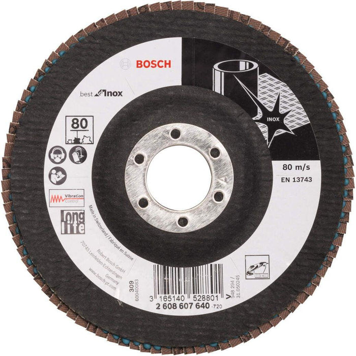 Bosch lamelni brusni disk X581, Best for Inox 125 mm, 22,23 mm, 80 - 2608607640 Lamelni brusni disk BOSCH BOSCH-2608607640 Madras doo Beograd