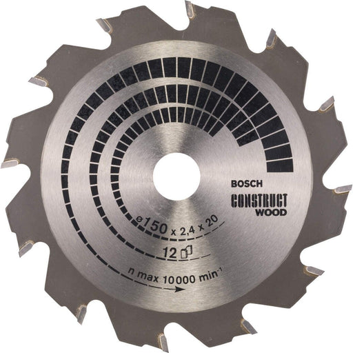 Bosch list kružne testere Construct Wood 150 x 20/16 x 2,4 mm; 12 - 2608641199 List kružne testere za drvo BOSCH BOSCH-2608641199 Madras doo Beograd