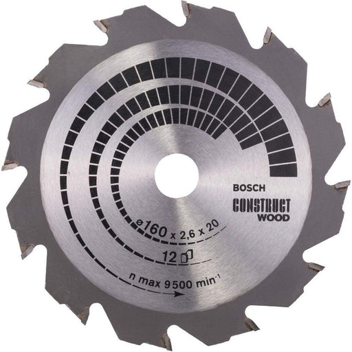 Bosch list kružne testere Construct Wood 160 x 20/16 x 2,6 mm; 12 - 2608640630 List kružne testere za drvo BOSCH Madras doo Beograd