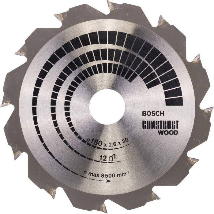 Bosch list kružne testere Construct Wood 180 x 30/20 x 2,6 mm; 12 - 2608640632 List kružne testere za drvo BOSCH Madras doo Beograd