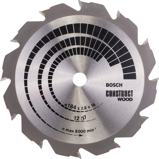 Bosch list kružne testere Construct Wood 184 x 16 x 2,6 mm; 12 - 2608641200 List kružne testere za drvo BOSCH BOSCH-2608641200 Madras doo Beograd