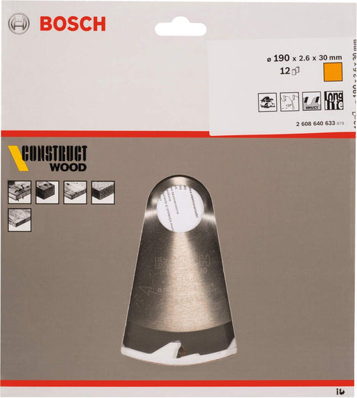 Bosch list kružne testere Construct Wood 190 x 30 x 2,6 mm; 12 - 2608640633 List kružne testere za drvo BOSCH Madras doo Beograd