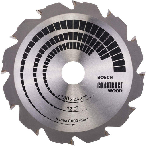Bosch list kružne testere Construct Wood 190 x 30 x 2,6 mm; 12 - 2608640633 List kružne testere za drvo BOSCH Madras doo Beograd