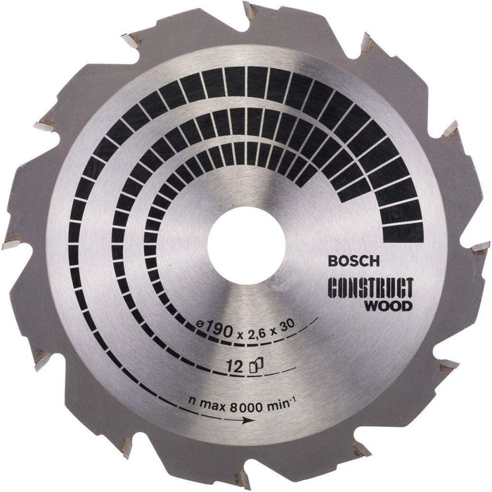Bosch list kružne testere Construct Wood 190 x 30 x 2,6 mm; 12 - 2608640633 List kružne testere za drvo BOSCH Madras doo Beograd