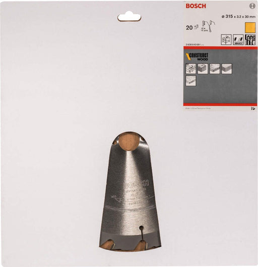 Bosch list kružne testere Construct Wood 315 x 30 x 3,2 mm; 20 - 2608640691 List kružne testere za drvo BOSCH Madras doo Beograd