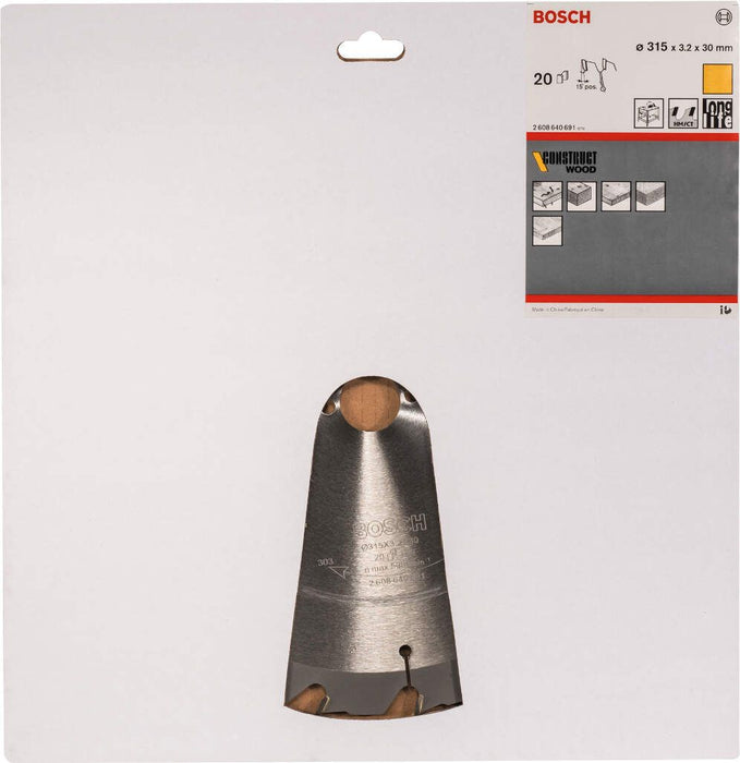 Bosch list kružne testere Construct Wood 315 x 30 x 3,2 mm; 20 - 2608640691 List kružne testere za drvo BOSCH Madras doo Beograd