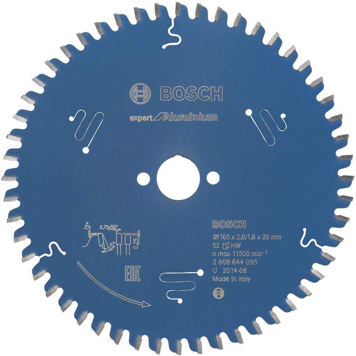 Bosch list kružne testere Expert for Aluminium 165 x 20 x 2,6 mm, 52 - 2608644095 List kružne testere za aluminijum BOSCH Madras doo Beograd