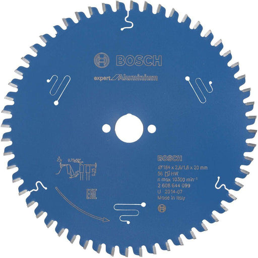 Bosch list kružne testere Expert for Aluminium 184 x 20 x 2,6 mm, 56 - 2608644099 List kružne testere za aluminijum BOSCH Madras doo Beograd