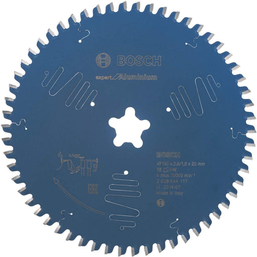 Bosch list kružne testere Expert for Aluminium 190 x zvezda x 2,6 mm, 58 - 2608644117 List kružne testere za aluminijum BOSCH Madras doo Beograd