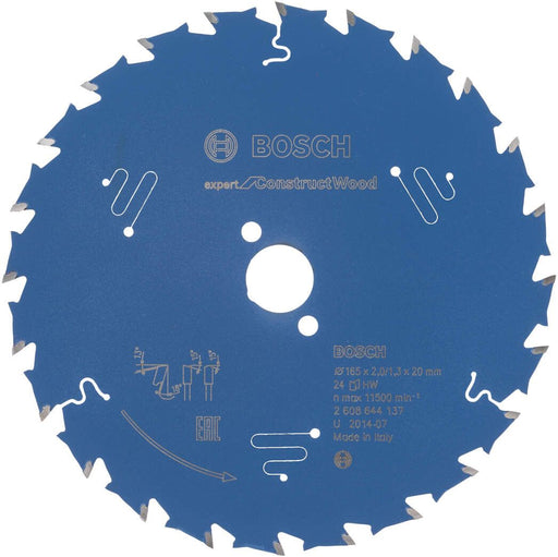 Bosch list kružne testere Expert for Construct Wood 165 x 20 x 2,0 mm, 24 - 2608644137 List kružne testere za drvo BOSCH Madras doo Beograd