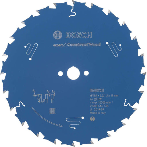 Bosch list kružne testere Expert for Construct Wood 184 x 16 x 2,0 mm, 24 - 2608644138 List kružne testere za drvo BOSCH Madras doo Beograd