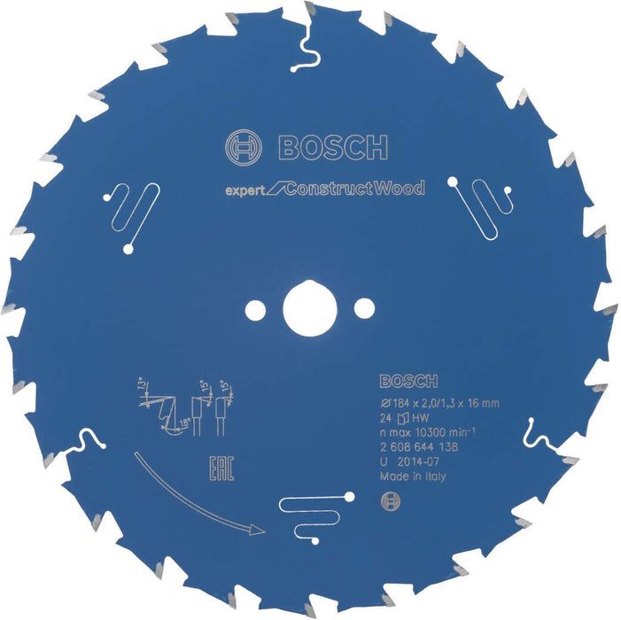 Bosch list kružne testere Expert for Construct Wood 184 x 16 x 2,0 mm, 24 - 2608644138 List kružne testere za drvo BOSCH Madras doo Beograd