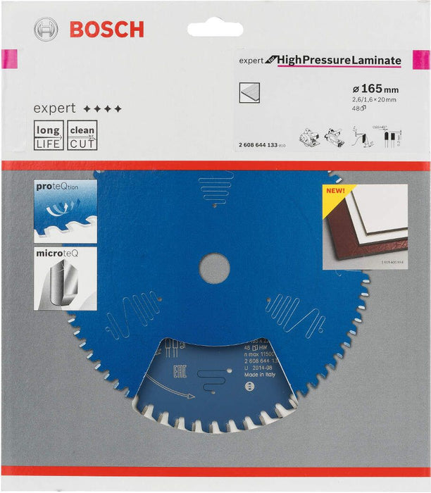 Bosch list kružne testere Expert for High Pressure Laminate 165 x 20 x 2,6 mm, 48 - 2608644133 List kružne testere za laminat BOSCH Madras doo Beograd