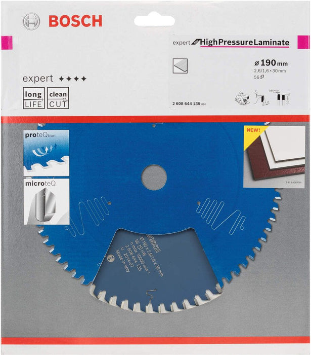 Bosch list kružne testere Expert for High Pressure Laminate 190 x 30 x 2,6 mm, 56 - 2608644135 List kružne testere za laminat BOSCH Madras doo Beograd