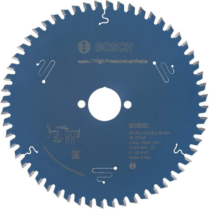 Bosch list kružne testere Expert for High Pressure Laminate 190 x 30 x 2,6 mm, 56 - 2608644135 List kružne testere za laminat BOSCH Madras doo Beograd