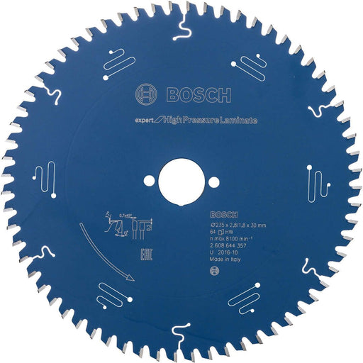 Bosch list kružne testere Expert for High Pressure Laminate 235 x 2,8 x 30 mm, 64 - 2608644357 List kružne testere za laminat BOSCH Madras doo Beograd